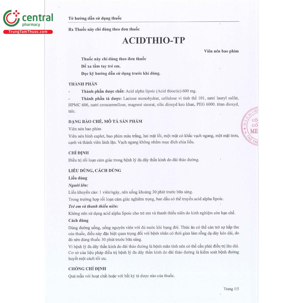 acidthio tp 600mg 3 Q6470