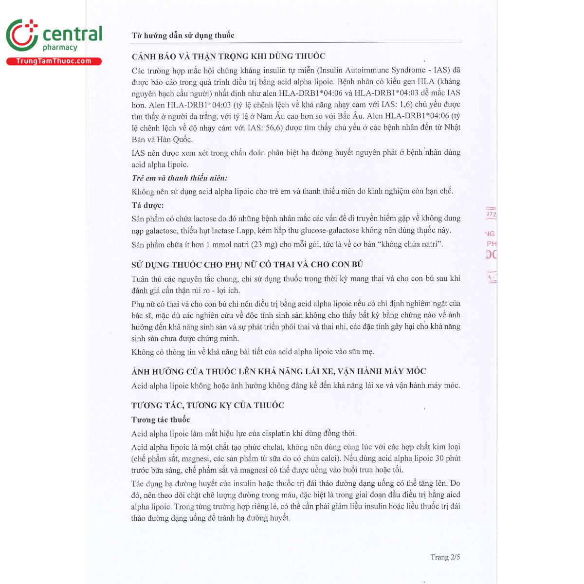 acidthio tp 600mg 4 Q6320