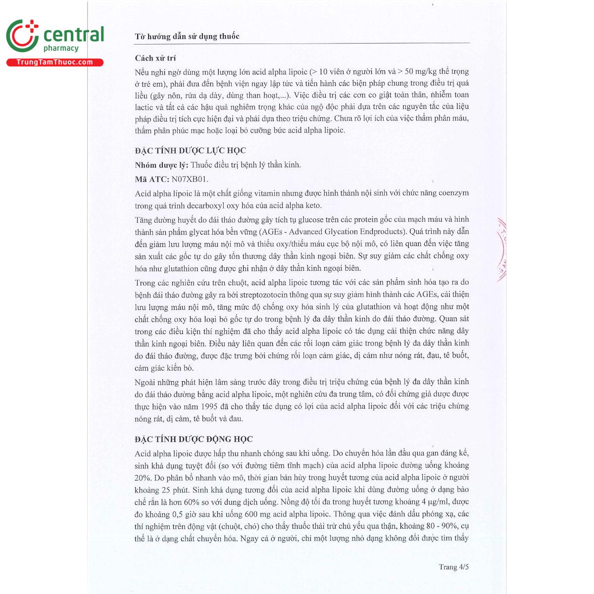 acidthio tp 600mg 5 K4036