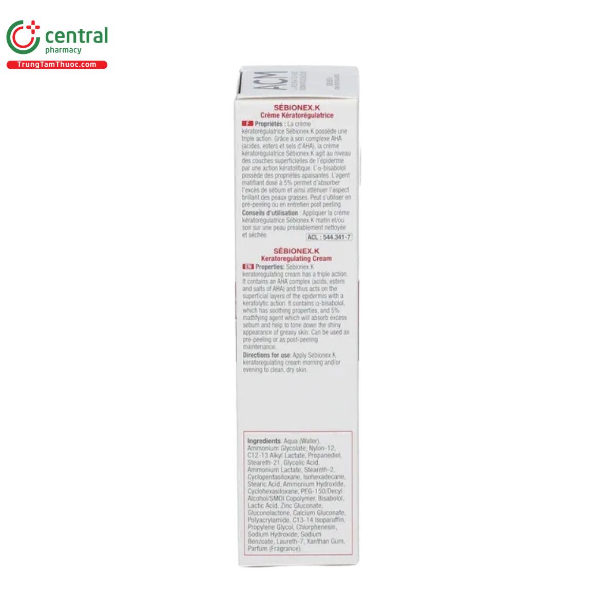 acm sebionex k keratoregulating cream 5 V8265 acm sebionex k keratoregulating cream 5 V8265