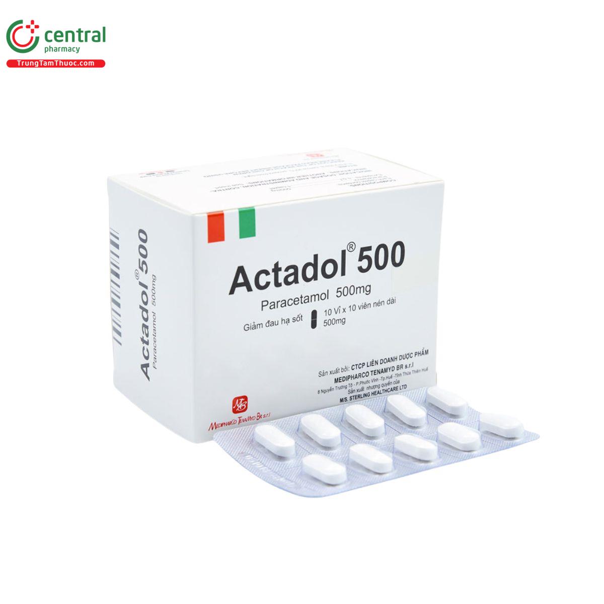 Thuốc Actadol 500 điều trị hạ sốt, giảm các cơn đau đầu, đau răng