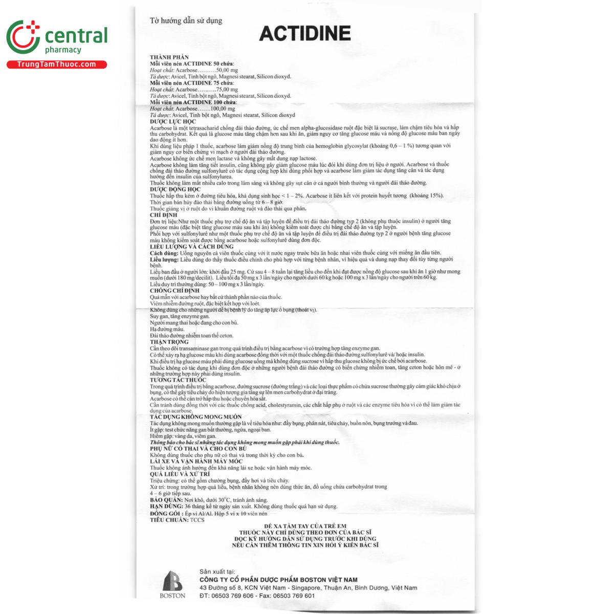 actidine 100mg 7 N5722