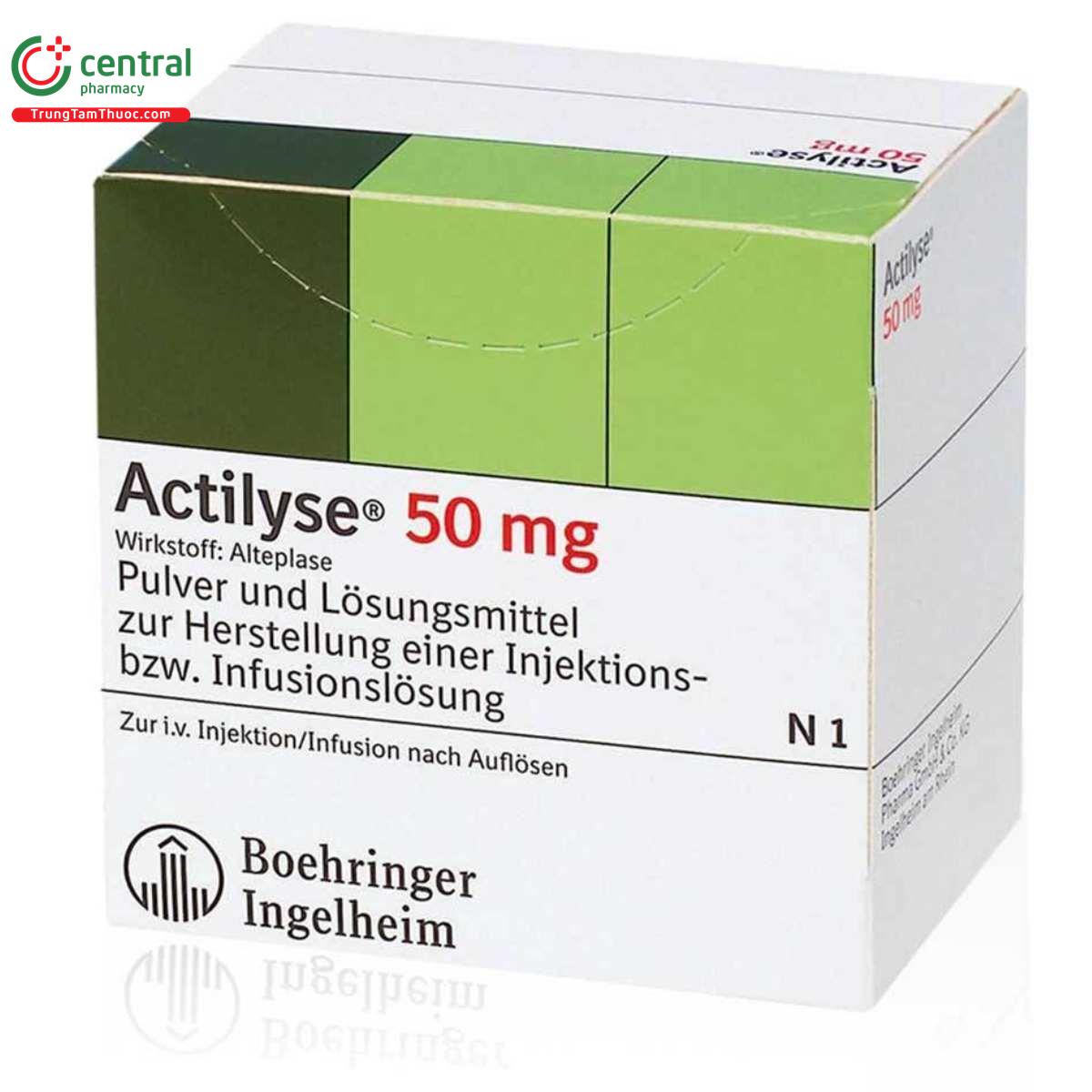 Thuốc Actilyse 50mg trị các bệnh lý do cục máu đông, phòng đau tim