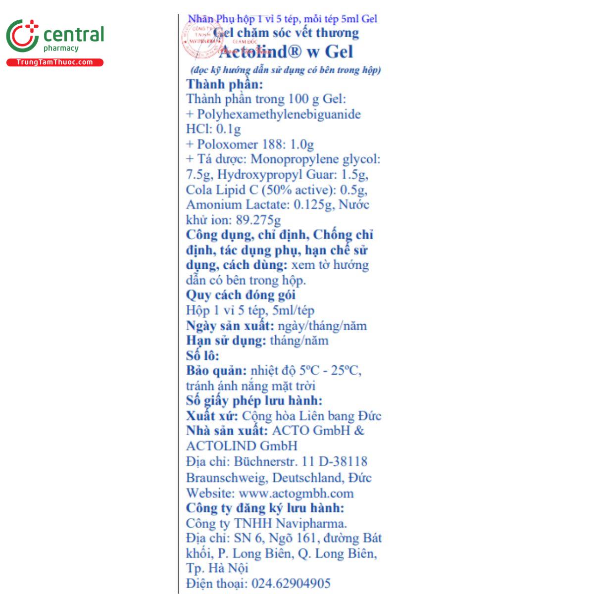 actolind w gel 5 O5562