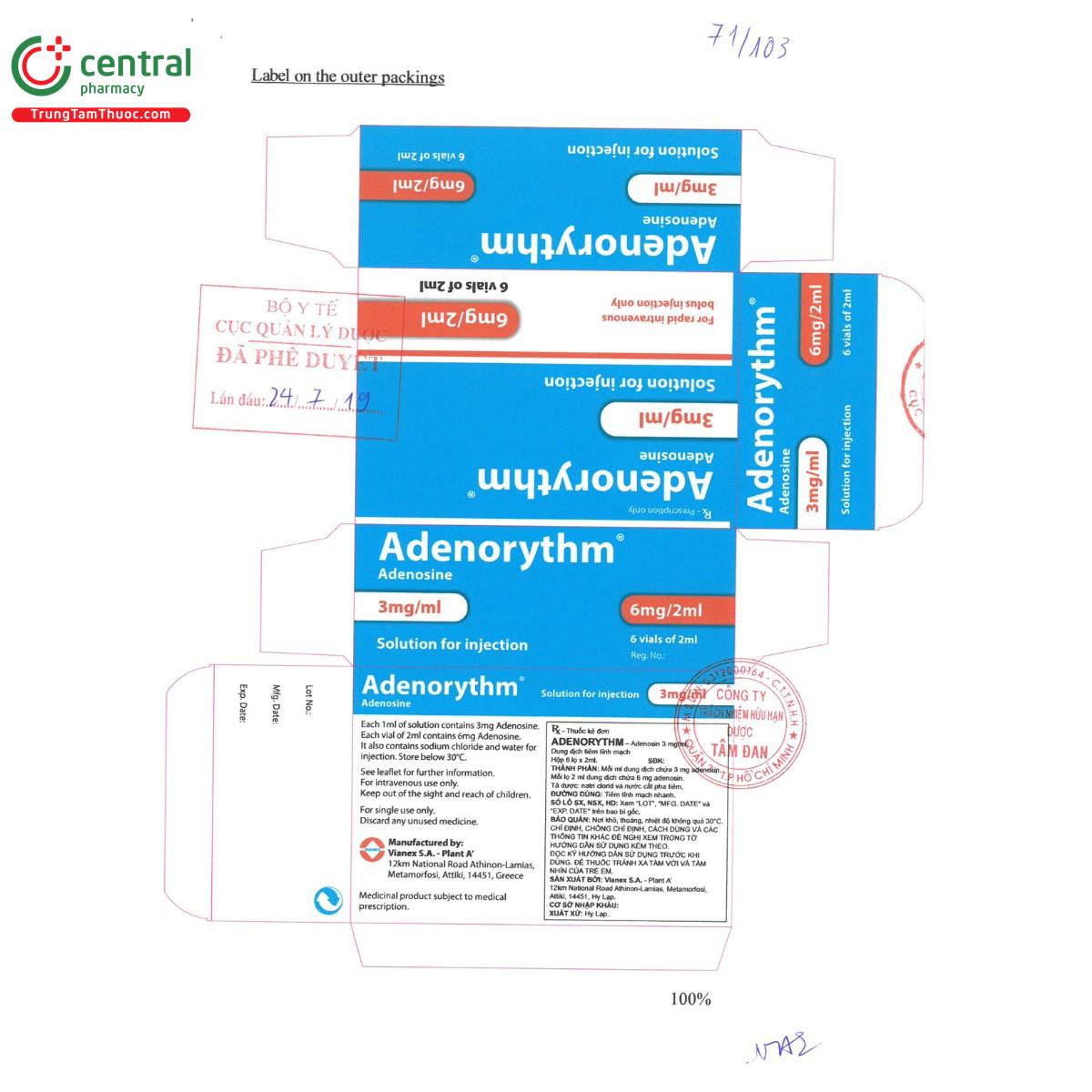 adenorythm 3mg ml 5 F2671