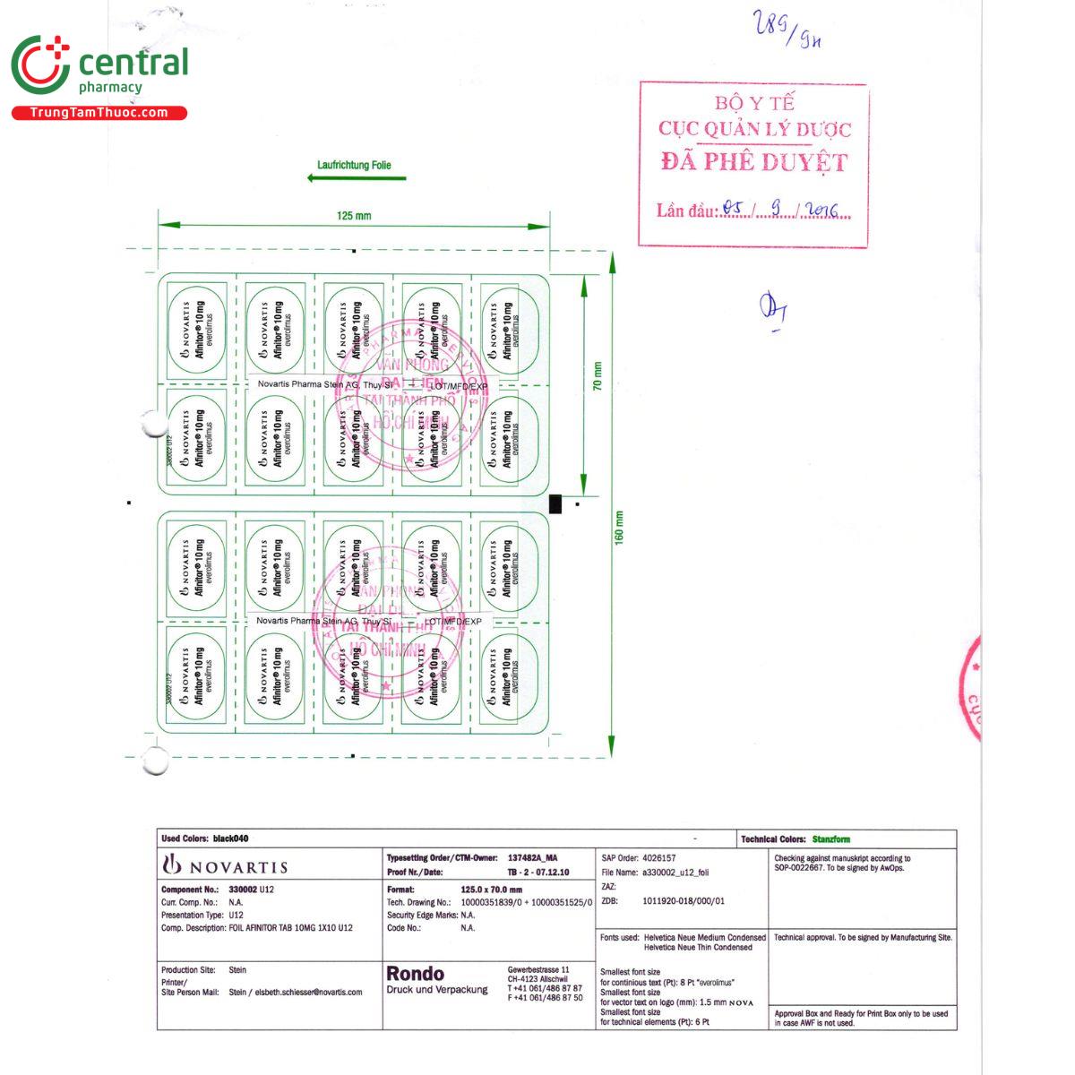 afinitor 10mg 2 P6580