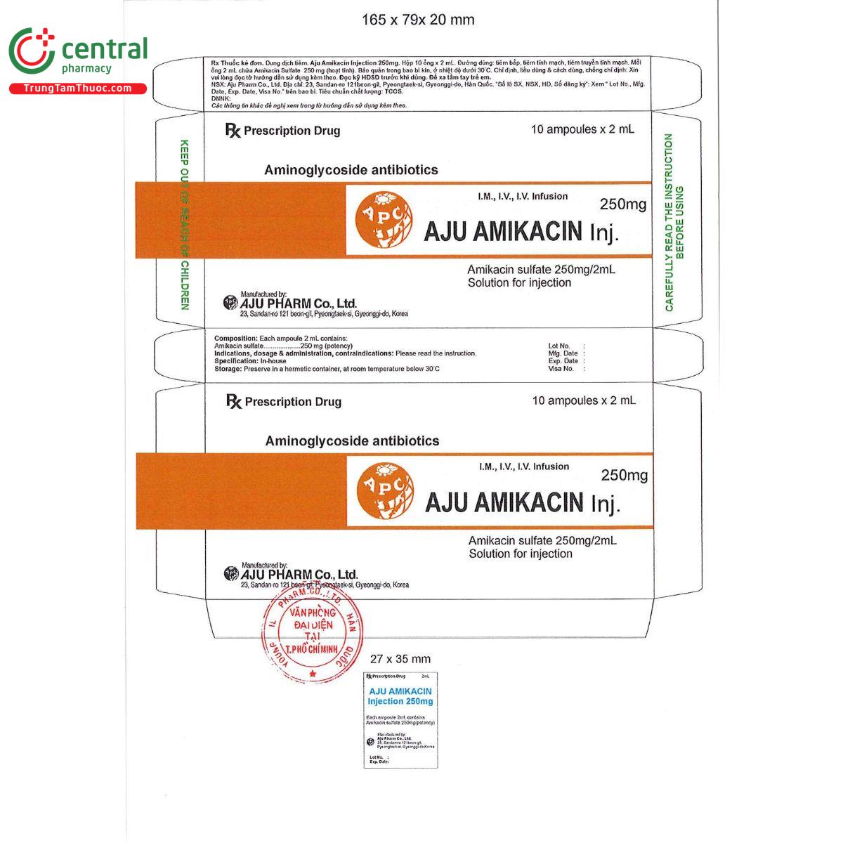 aju amikacin injection 250mg 3 F2380