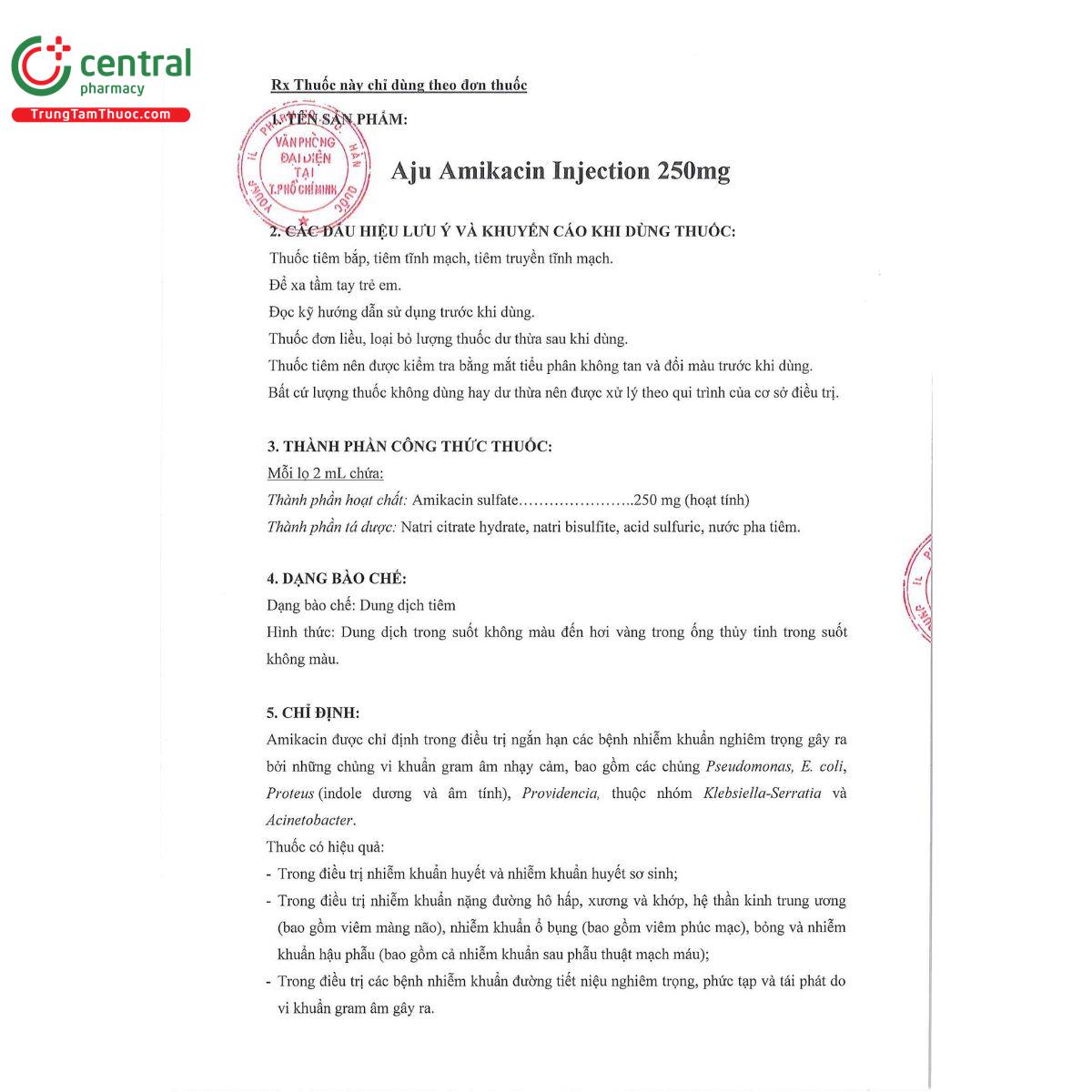 aju amikacin injection 250mg 4 E1202