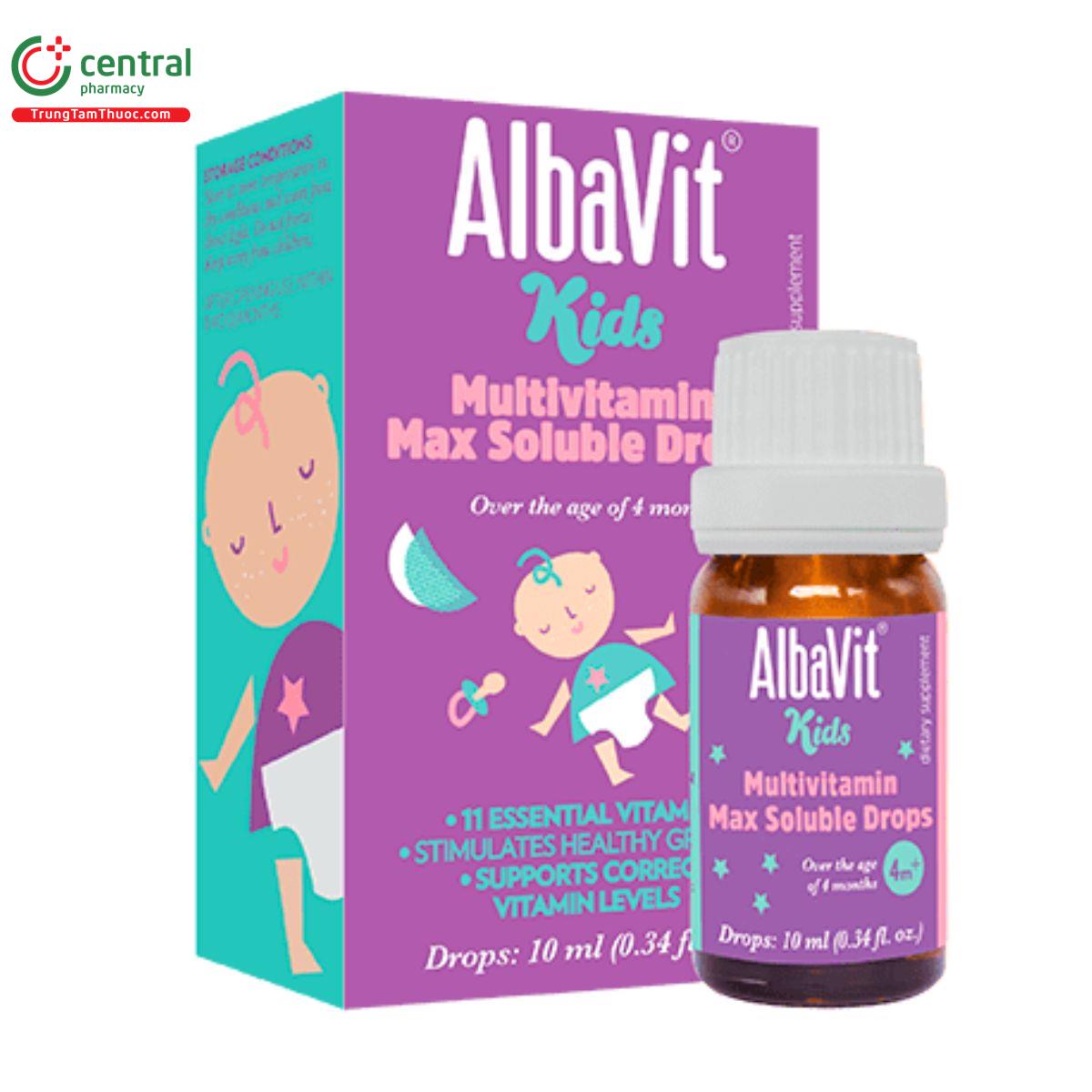 albavit kids multivitamin max soluble drops 10ml 3 Q6358