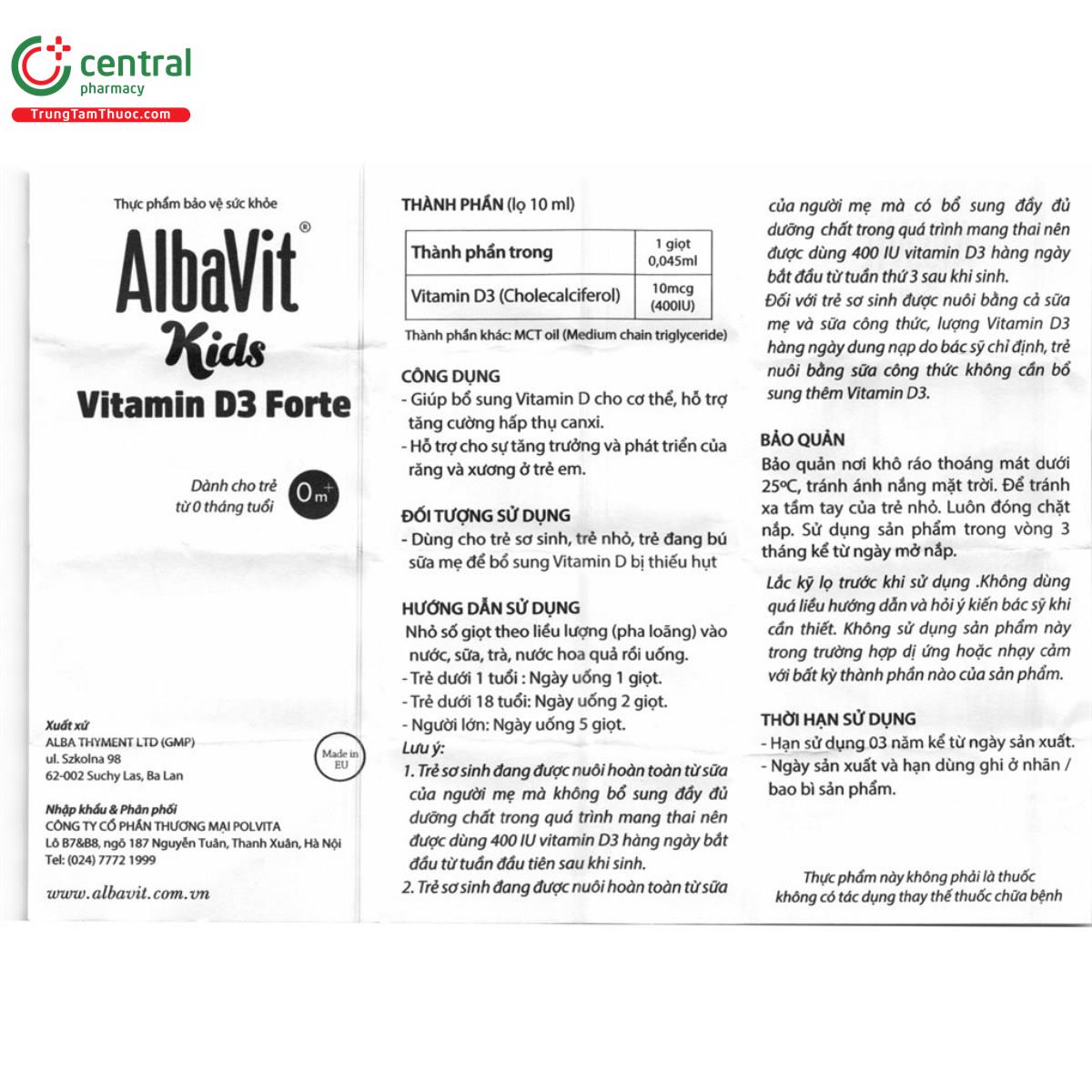 albavit kids vitamin d3 forte 9 P6355