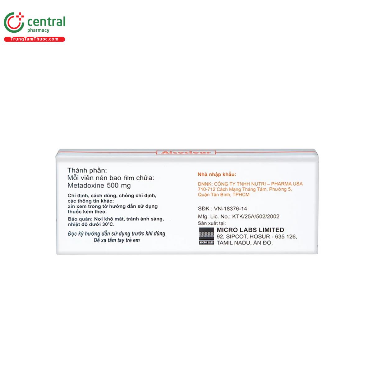 alcoclear 500mg 5 S7503