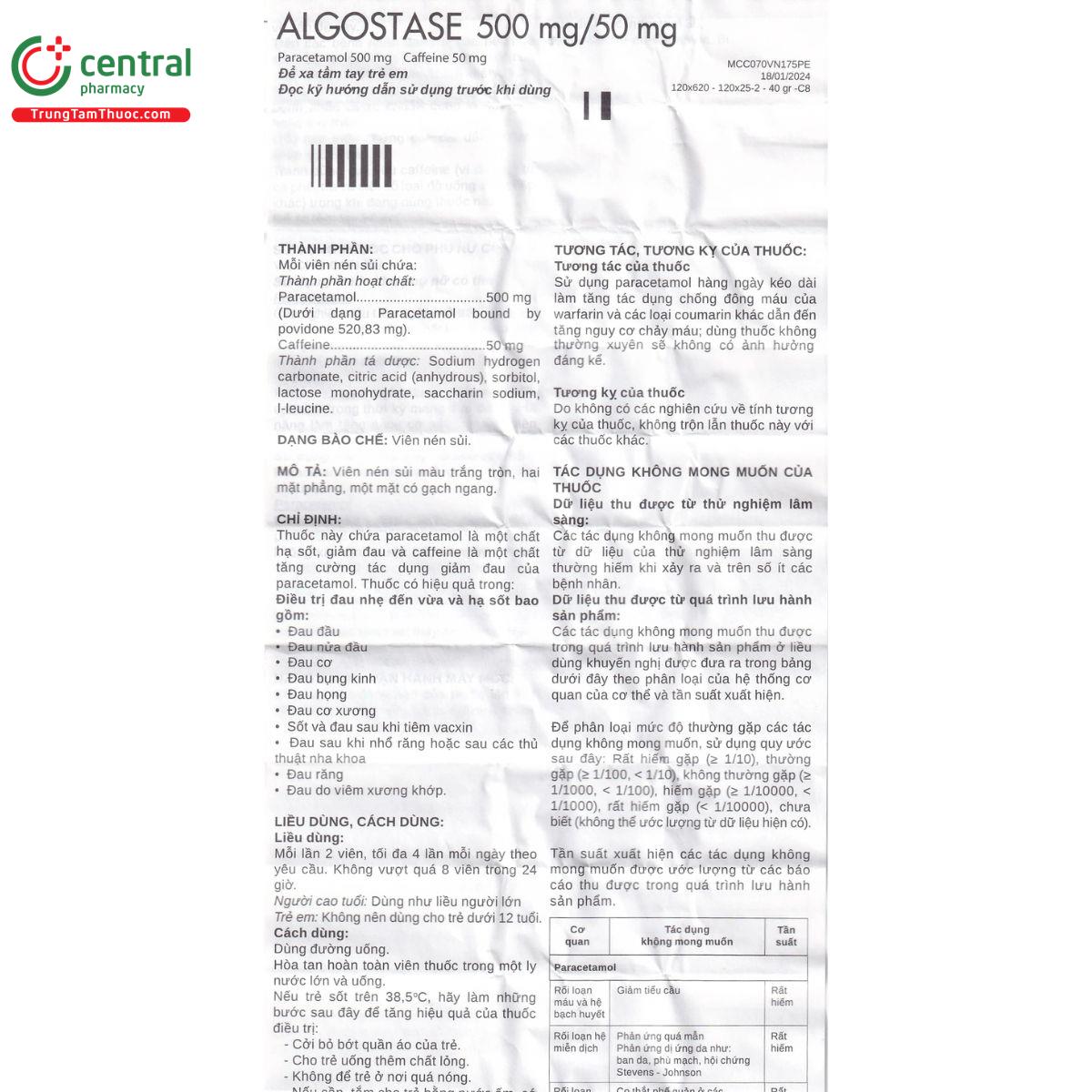 algostase 500mg 50mg 8 F2752