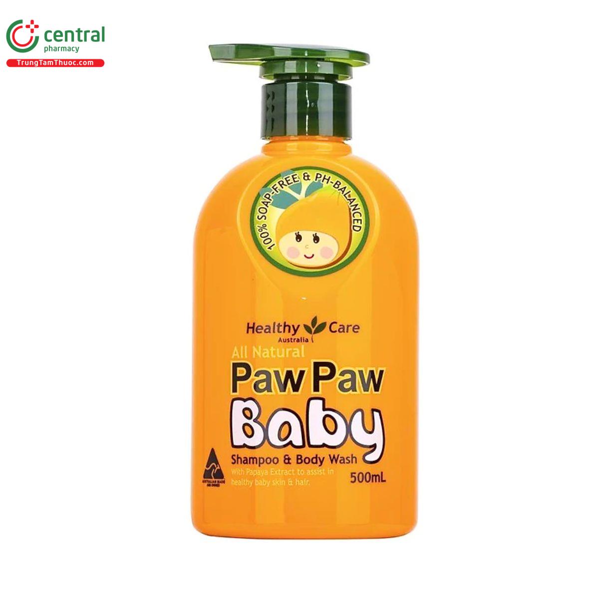 all natural paw paw baby shampoo body wash 500ml 1 I3440