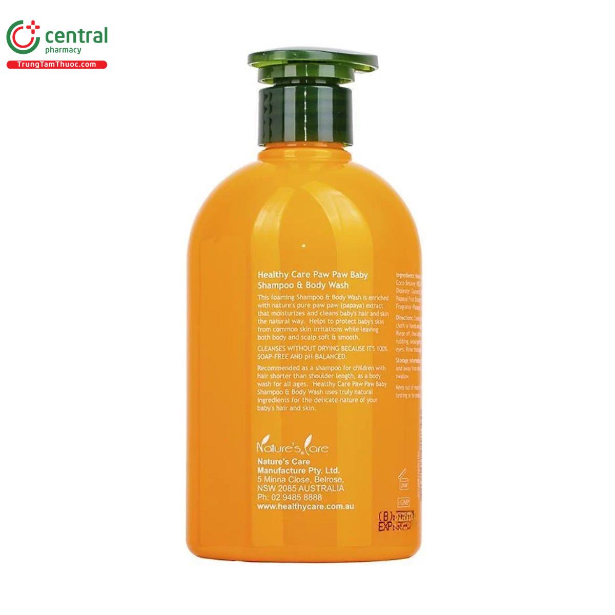 all natural paw paw baby shampoo body wash 500ml 3 D1781