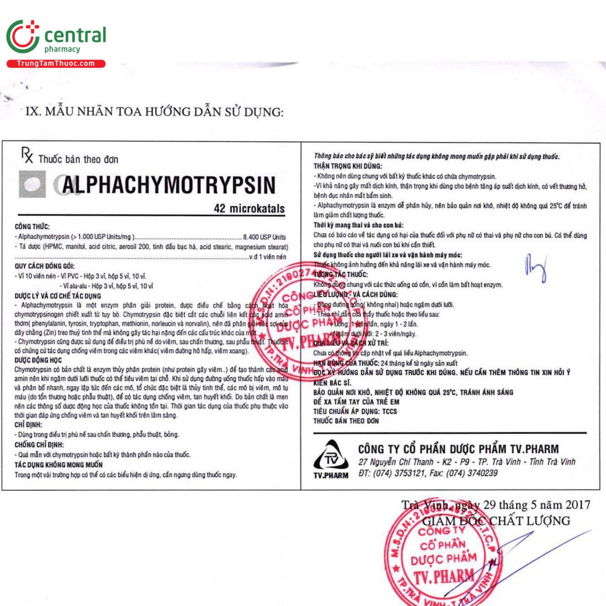 alphachymotrypsin 8400iu tv pharm 10 H3675 alphachymotrypsin 8400iu tv pharm 10 H3675