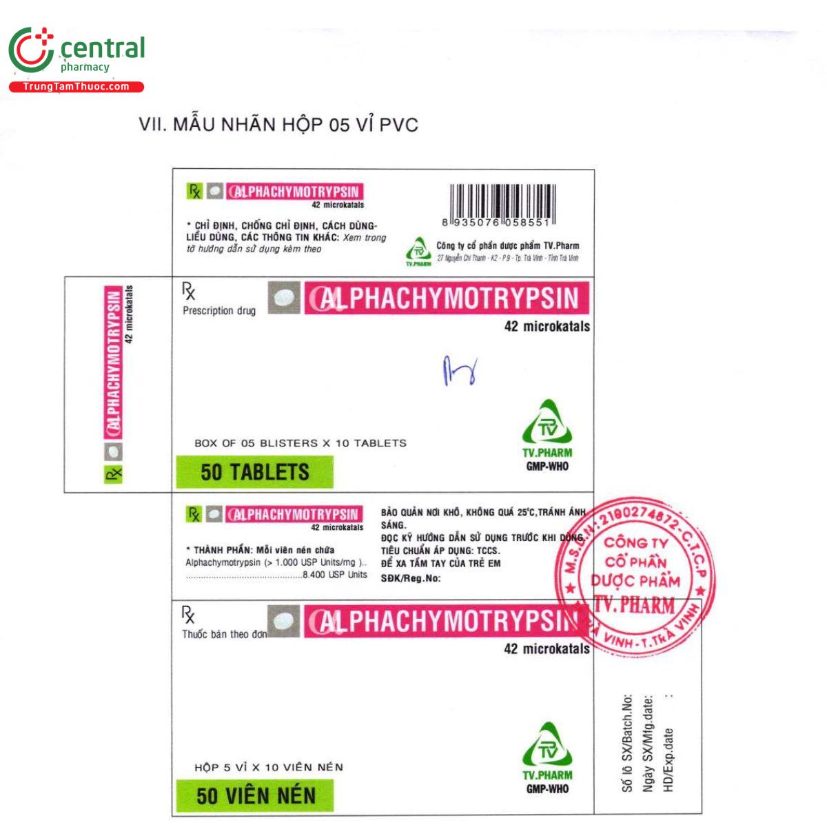 alphachymotrypsin 8400iu tv pharm 8 N5334 alphachymotrypsin 8400iu tv pharm 8 N5334