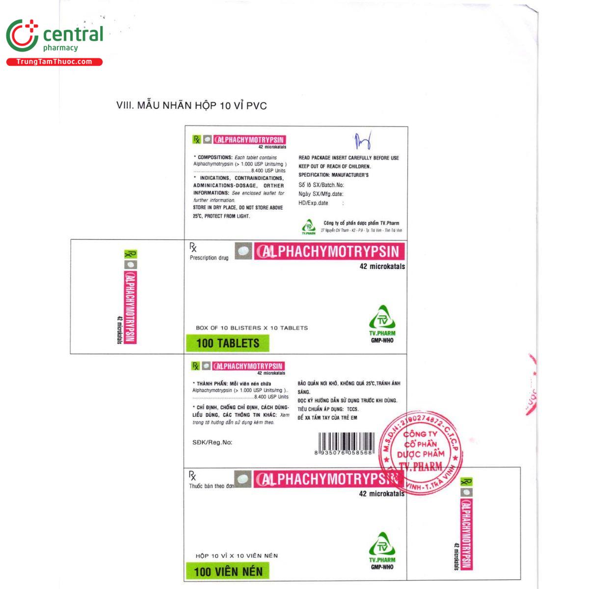 alphachymotrypsin 8400iu tv pharm 9 O5312 alphachymotrypsin 8400iu tv pharm 9 O5312