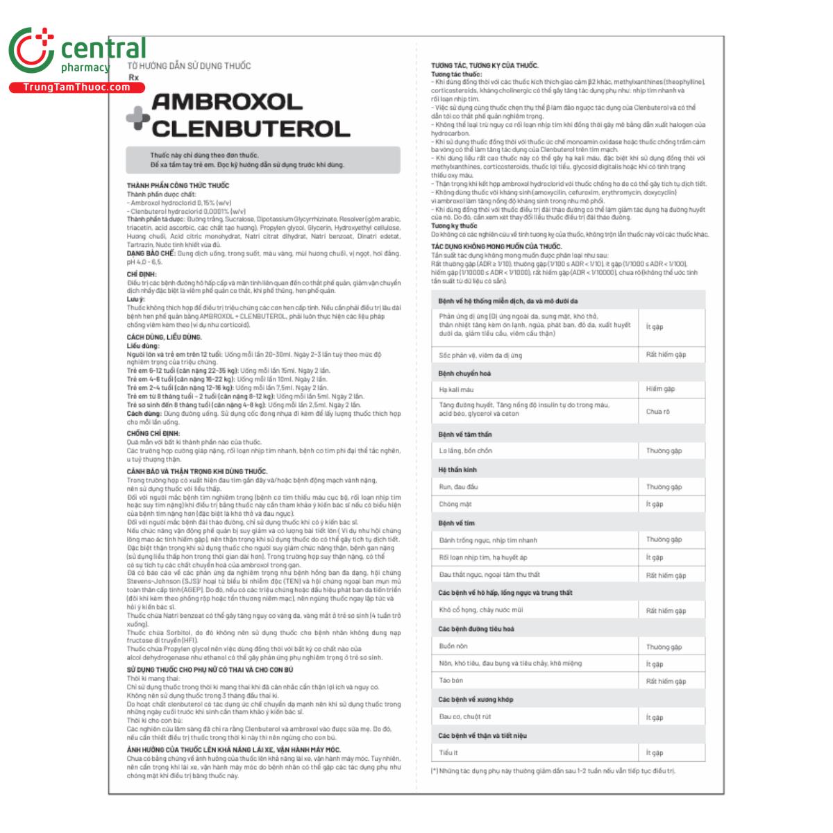 ambroxol clenbuterol 10ml 7 L4332 ambroxol clenbuterol 10ml 7 L4332