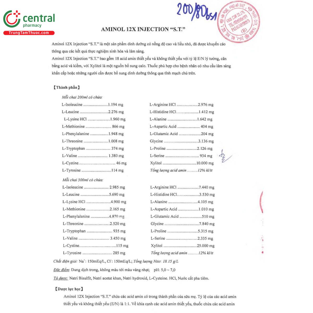 aminol 12x injection st 3 O5511 aminol 12x injection st 3 O5511