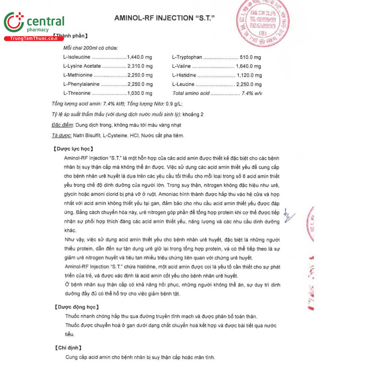 aminol rf injection st 3 N5421 aminol rf injection st 3 N5421