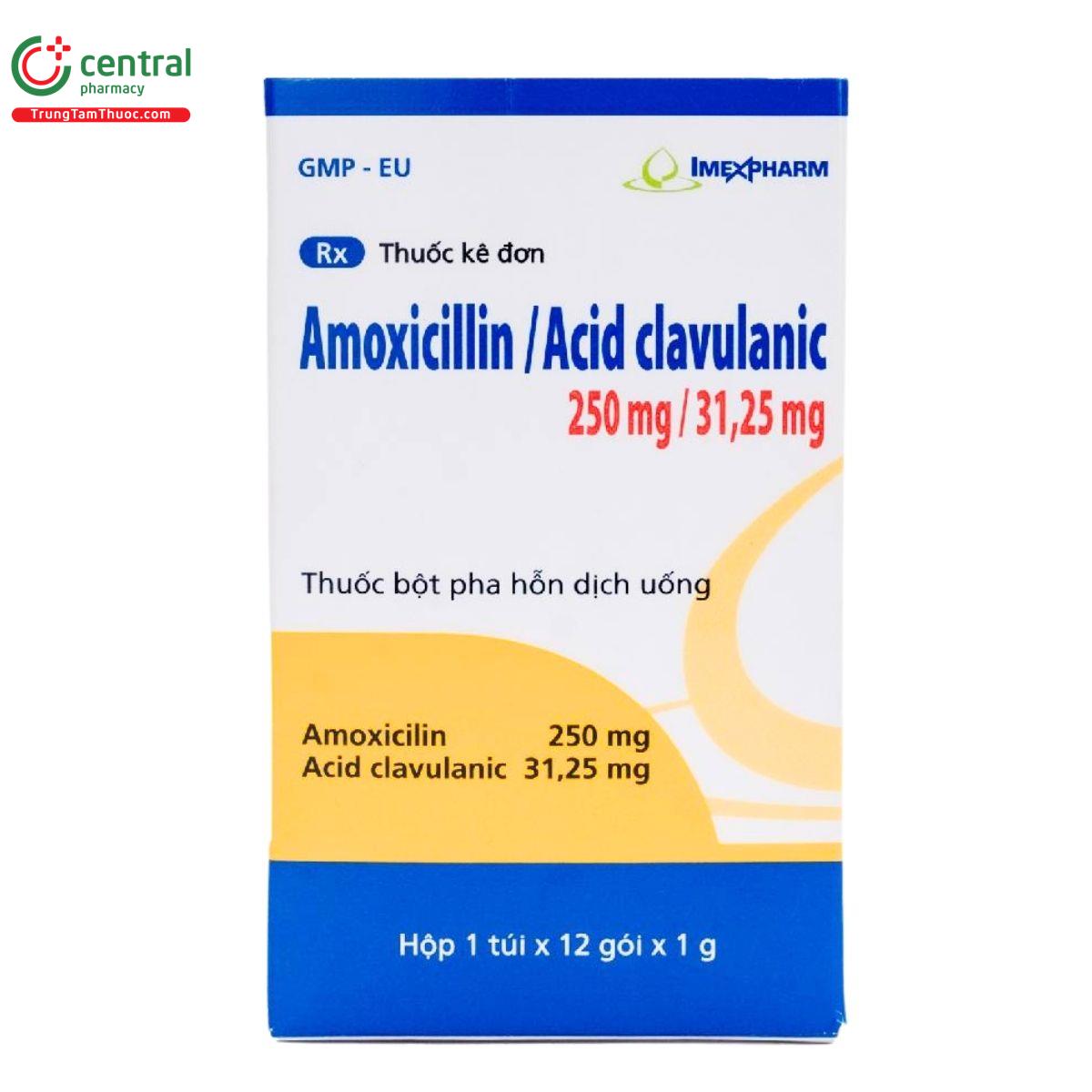 Thu c Amoxicillin Acid Clavulanic 250mg 31 25mg Imexpharm T t Kh ng 