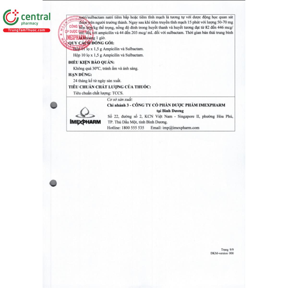 ampicillin sulbactam 15g imexpharm 13 D1287 ampicillin sulbactam 15g imexpharm 13 D1287