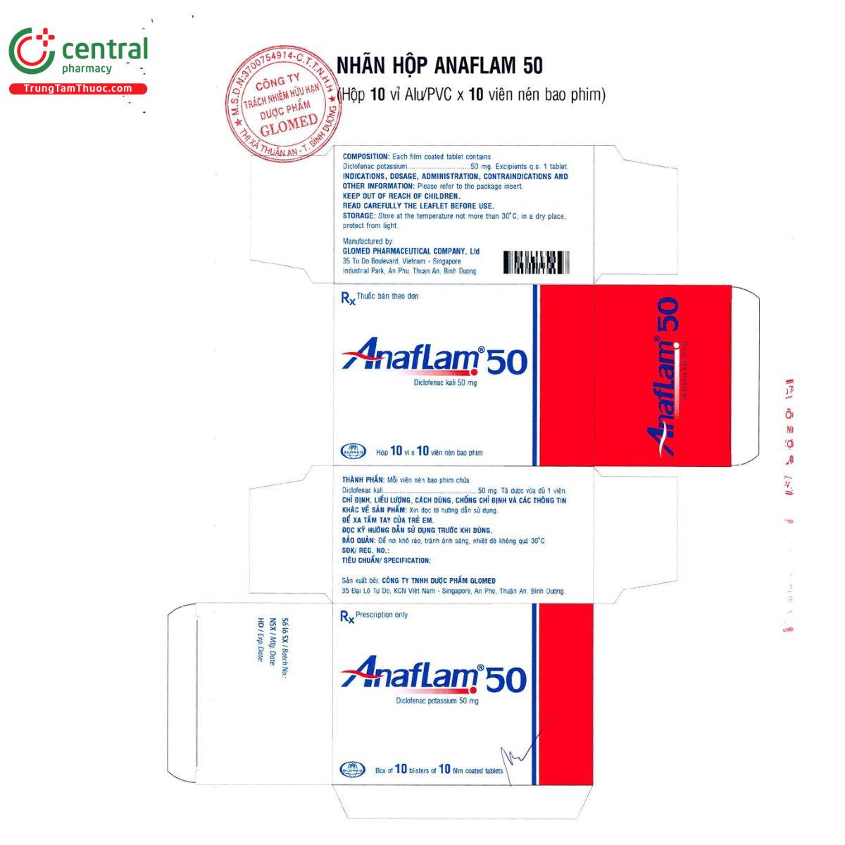 anaflam 50 glomed 6 A0732 anaflam 50 glomed 6 A0732