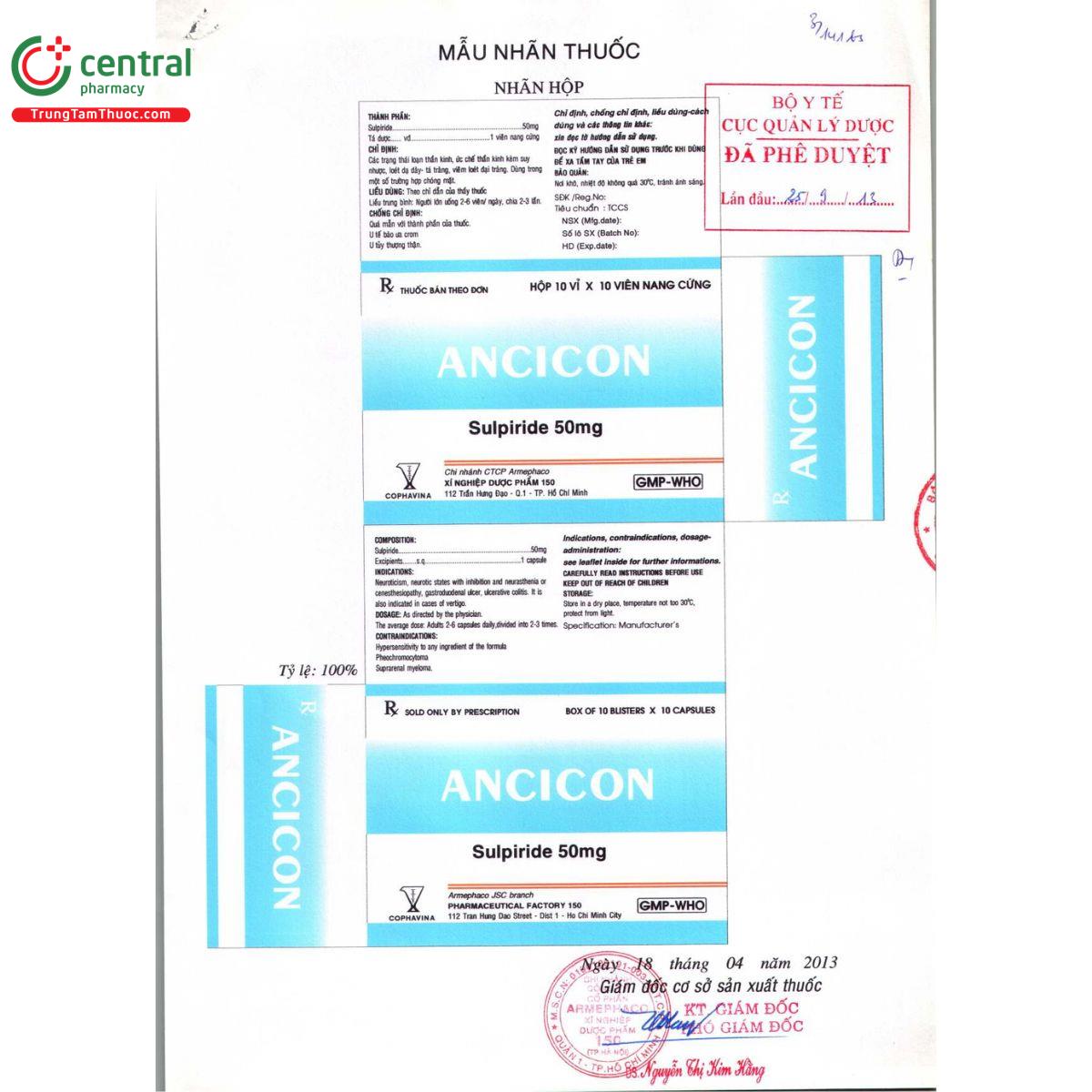 ancicon 50mg 1 H2801 ancicon 50mg 1 H2801