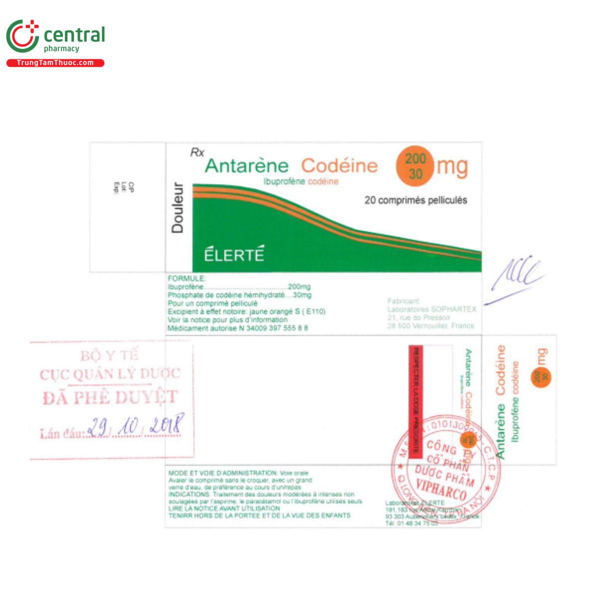 antarene codein 200mg 30mg 5 S7316