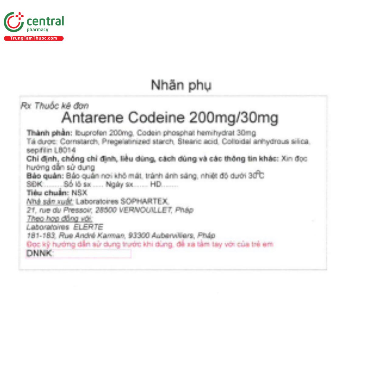 antarene codein 200mg 30mg 6 F2033