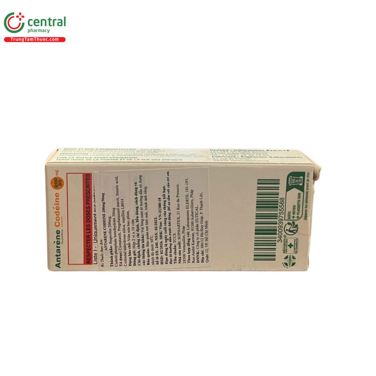 antarene codeine 200mg30mg 4 S7043 antarene codeine 200mg30mg 4 S7043