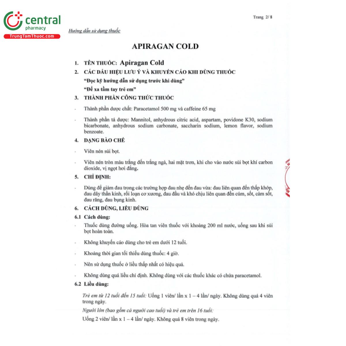 apiragan cold 500mg 65mg 4 U8713 apiragan cold 500mg 65mg 4 U8713