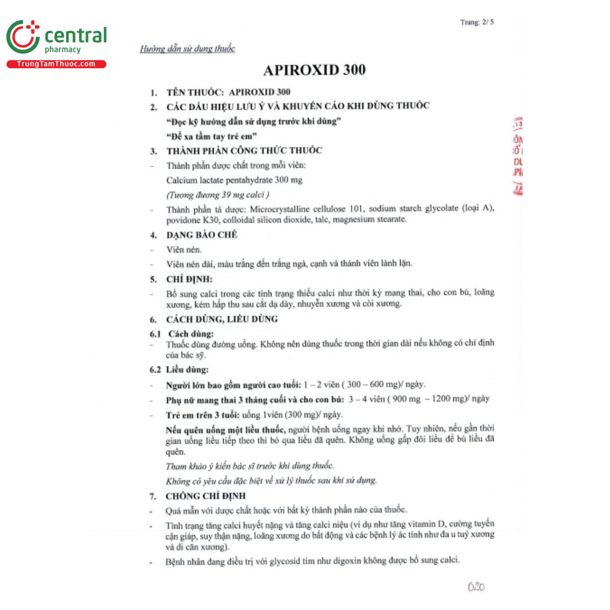 apiroxid 300mg 4 L4528