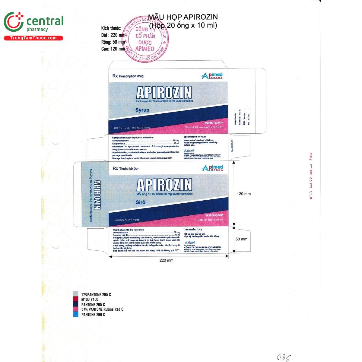 apirozin 6mg ml 10 J3876