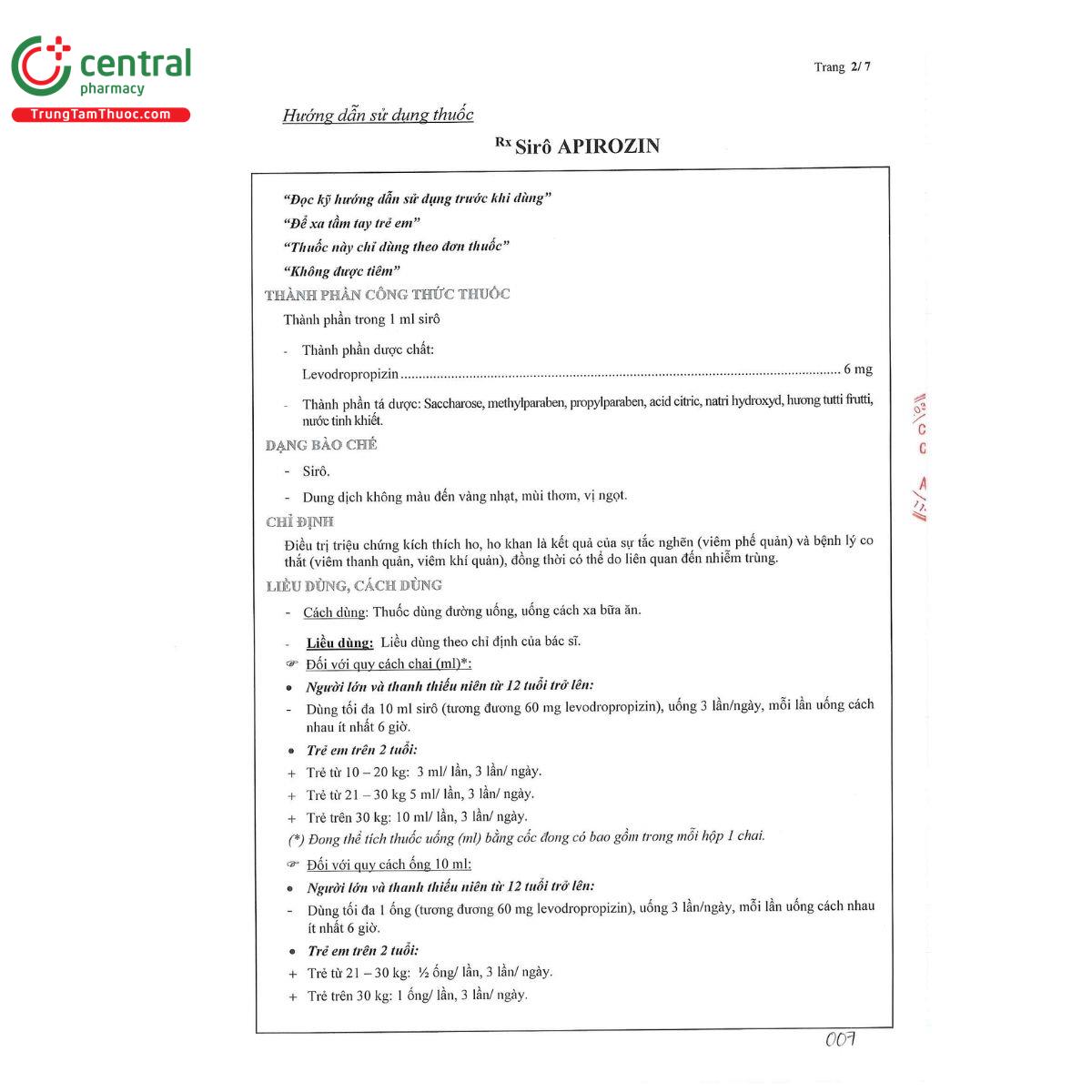 apirozin 6mg ml 16 G2851