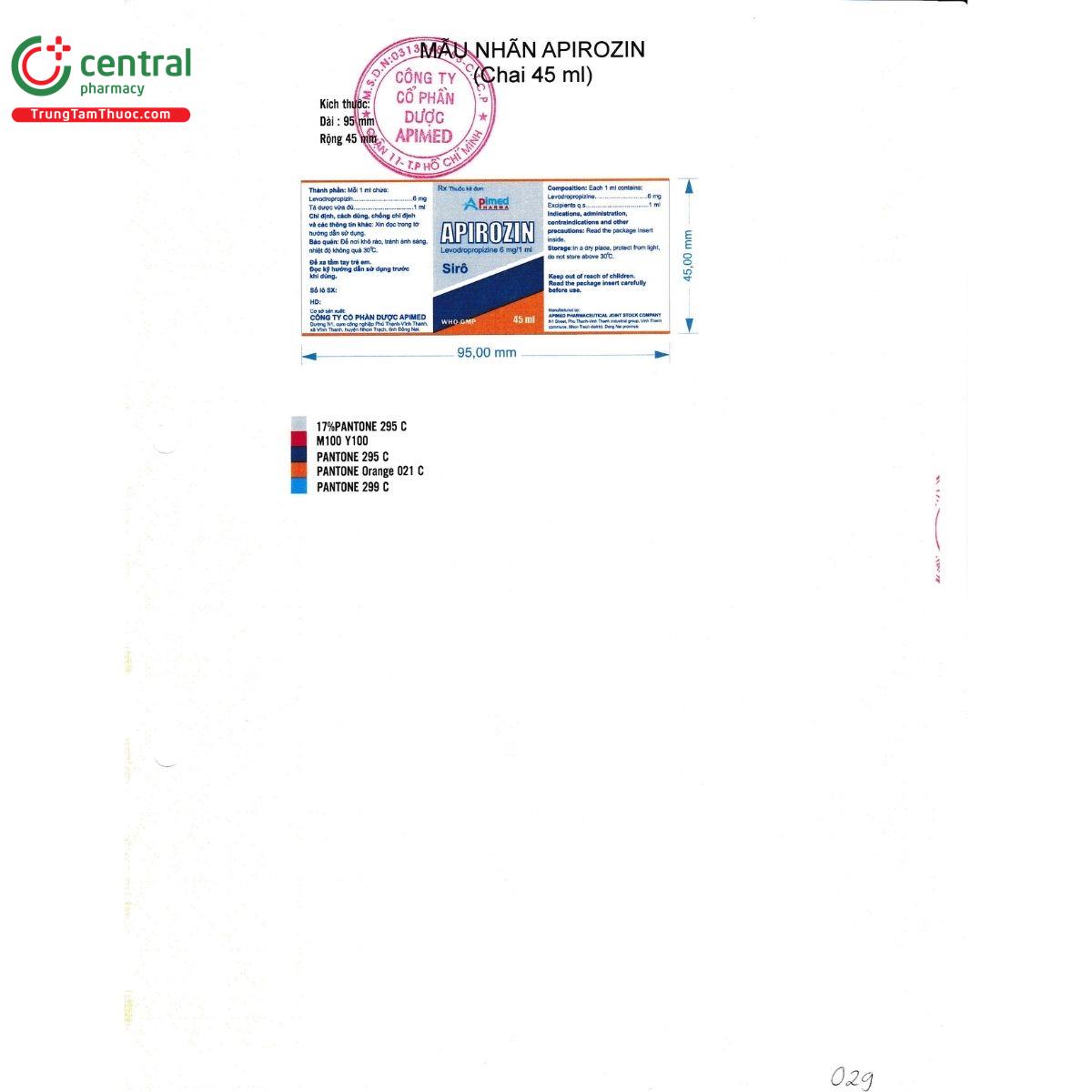 apirozin 6mg ml 3 J3834