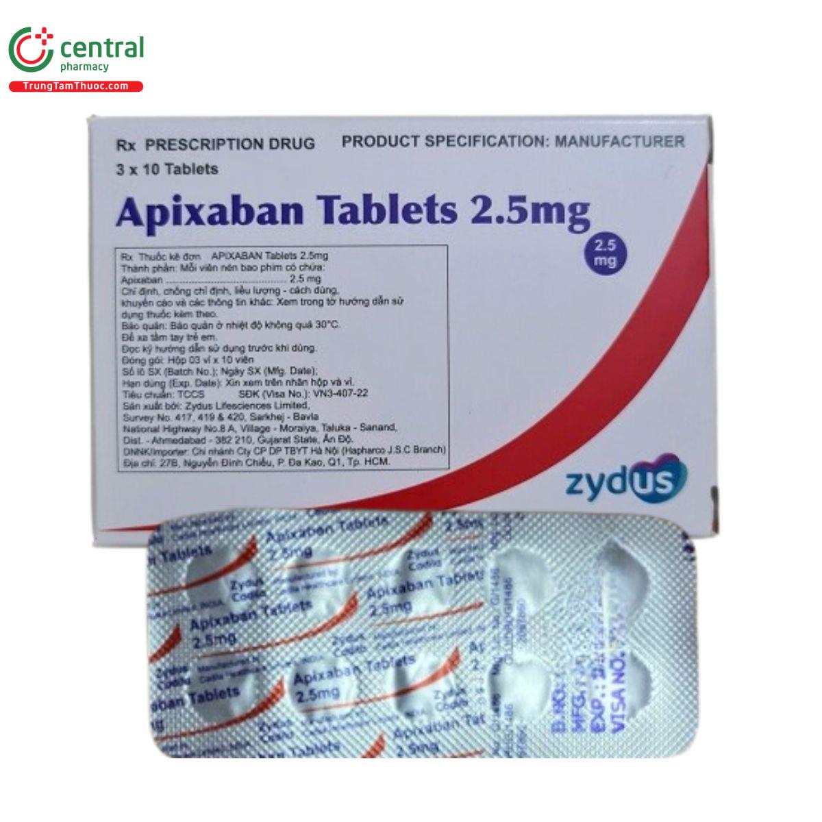 apixaban tablets 2 5mg zydus 1 R6703