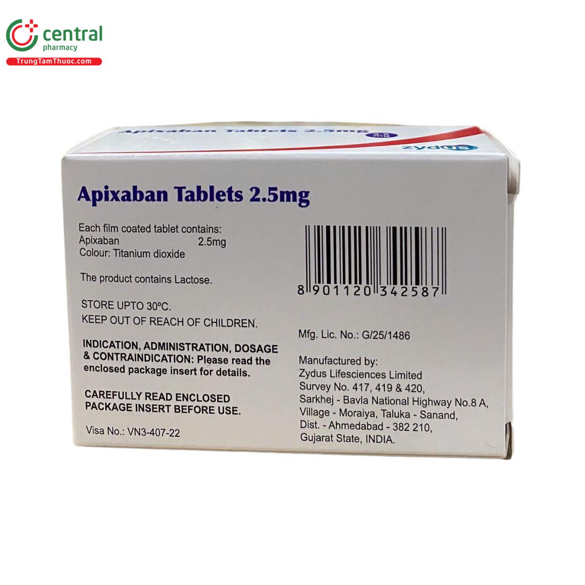 apixaban tablets 25mg zydus 3 B0714