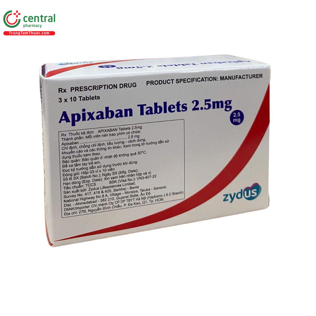 apixaban tablets 25mg zydus 8 H3635