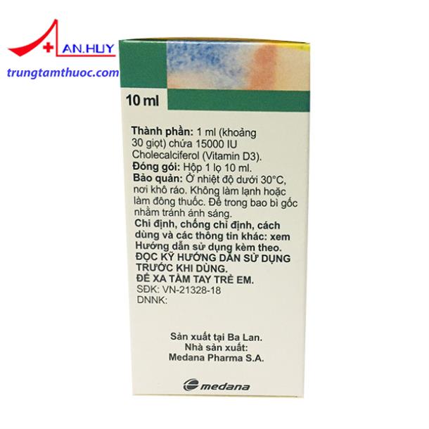 Aquadetrim vitamin D3 10ml là thuốc gì? mua ở đâu? giá bao nhiêu?