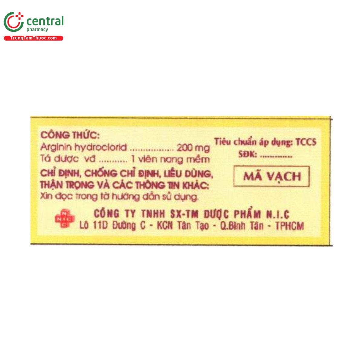arginine 200mg nic 3 D1620