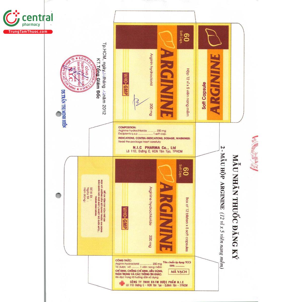 arginine 200mg nic 7 G2607