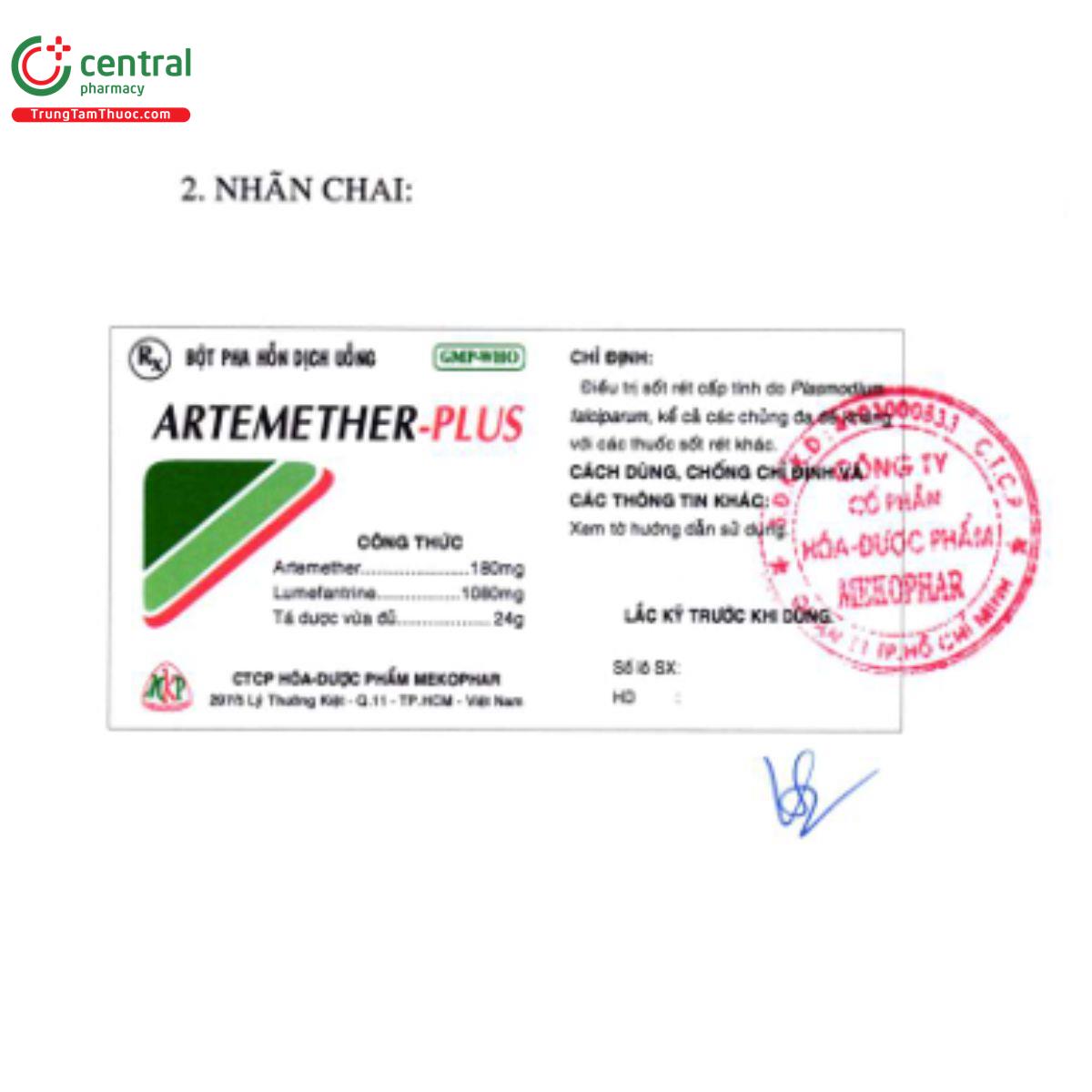artemether plus mekophar 3 J3621 artemether plus mekophar 3 J3621