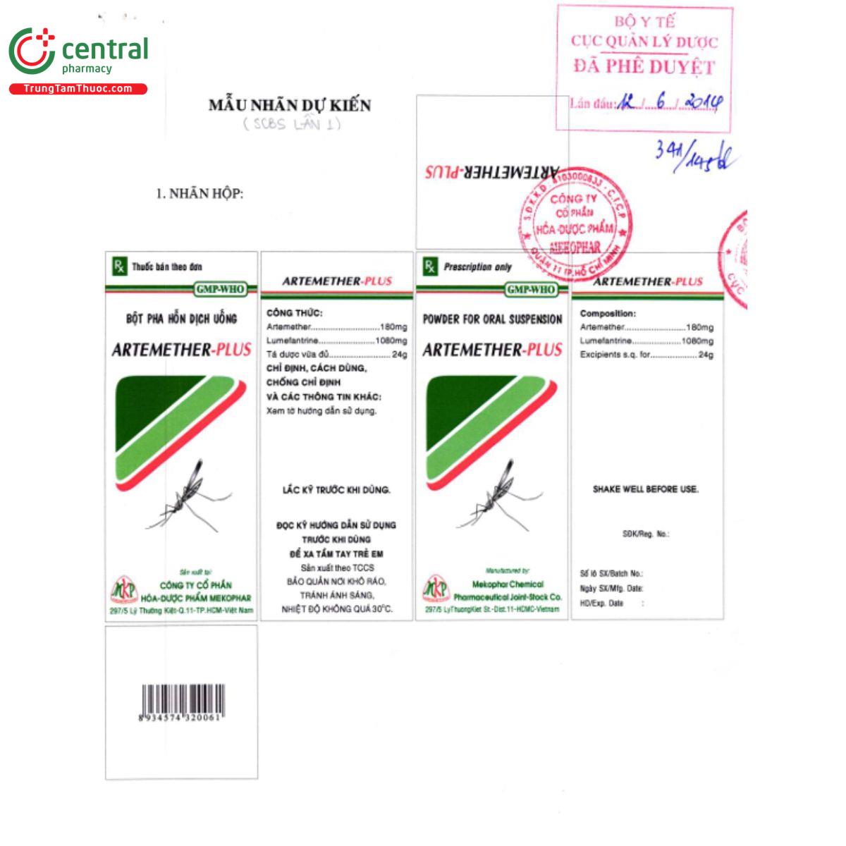 artemether plus mekophar 4 Q6357 artemether plus mekophar 4 Q6357