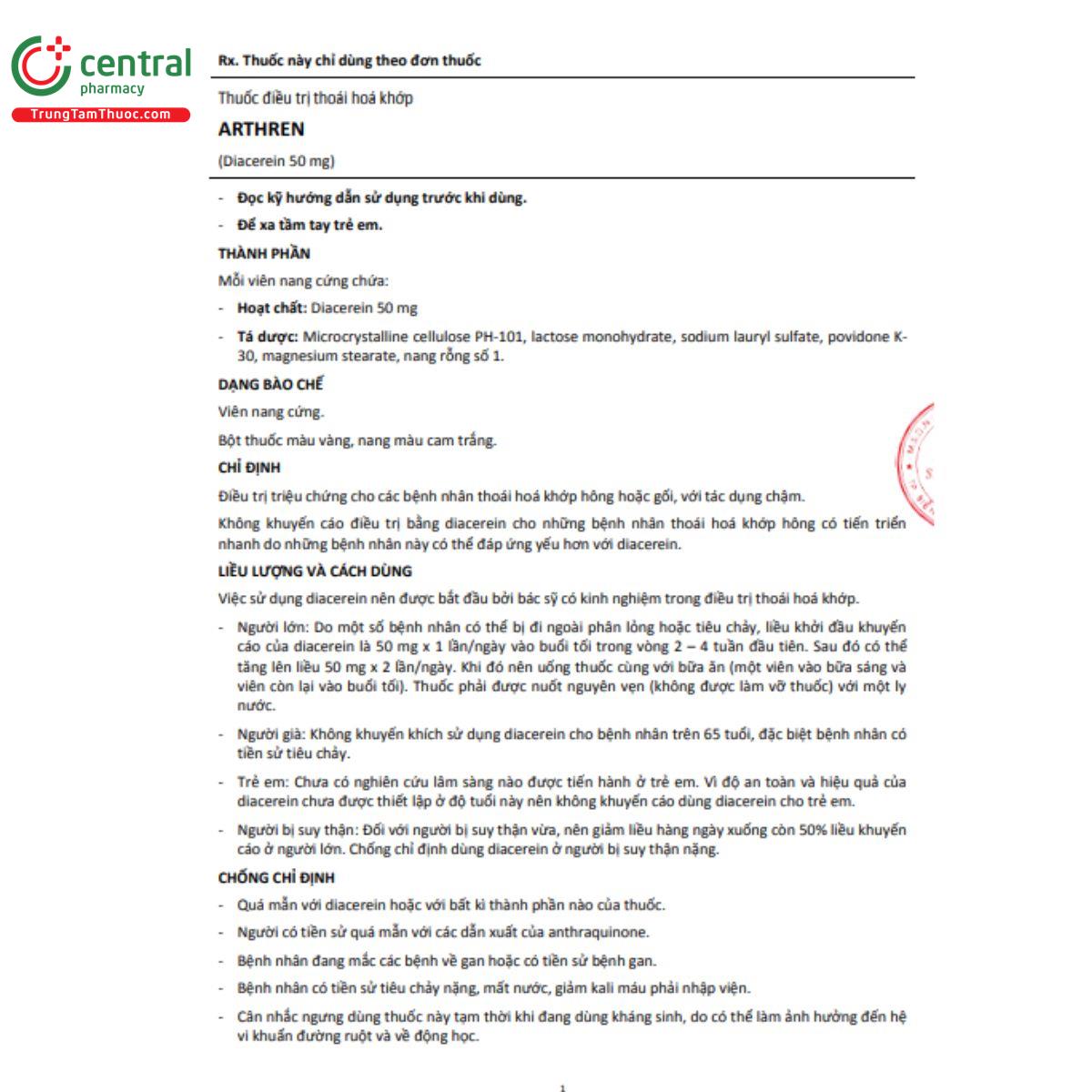 arthren 50mg 4 T8720