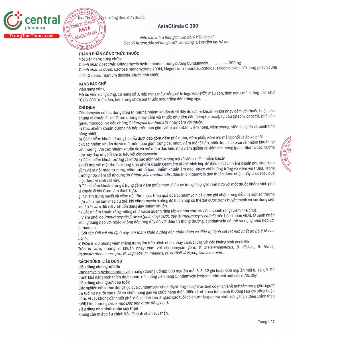 astaclinda c 300mg 10 O5815 astaclinda c 300mg 10 O5815