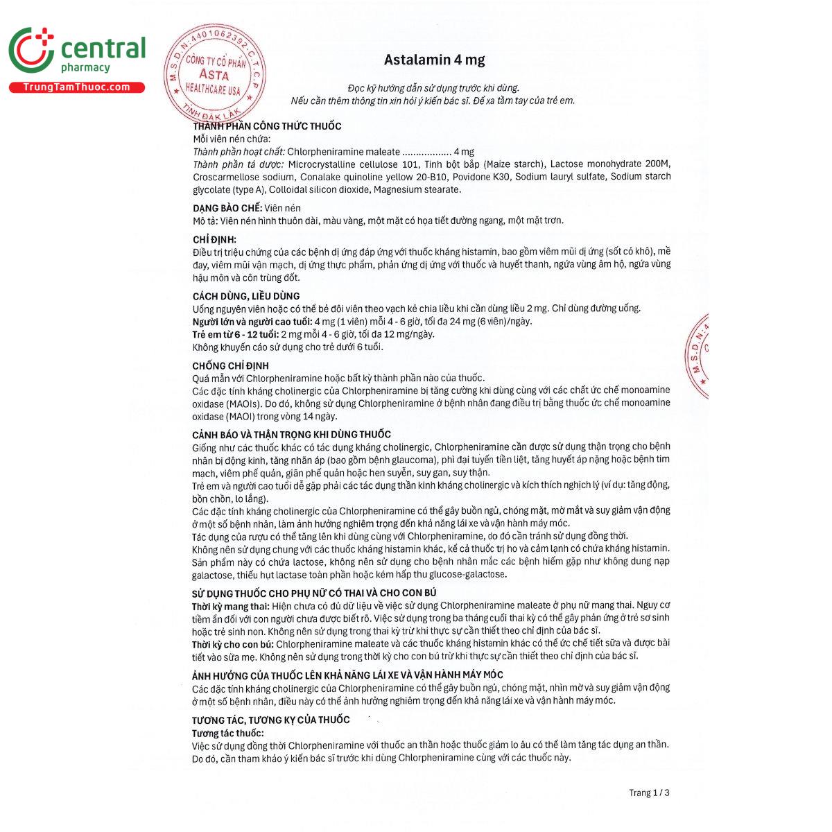 astalamin 4mg 5 O6173