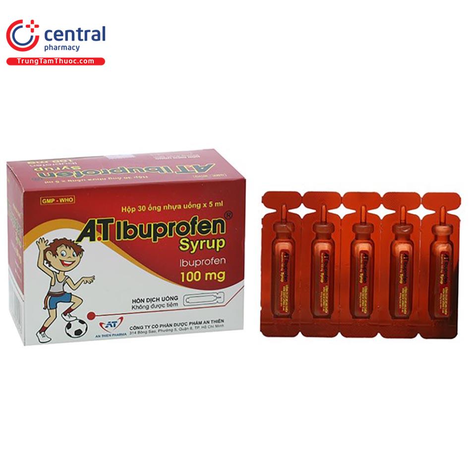 Thuốc A.T Ibuprofen Syrup (ống) - giảm đau, hạ sốt cho trẻ em