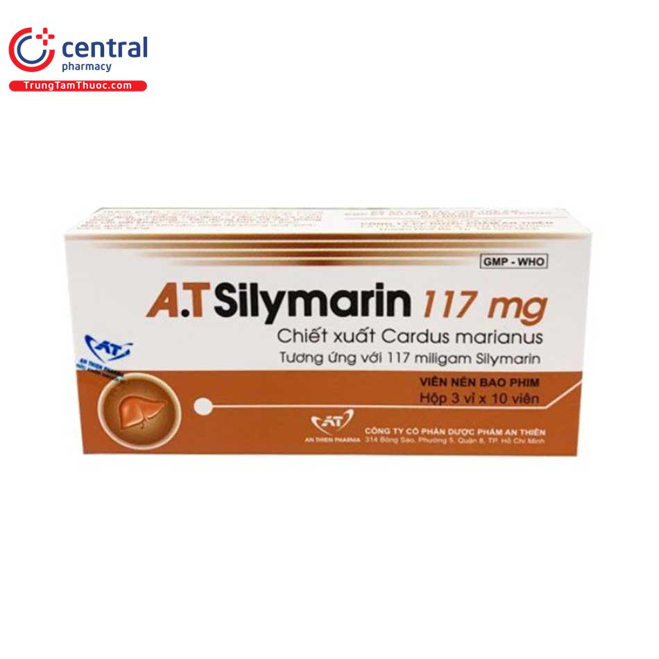 Thuốc A.T Silymarin 117mg, bảo vệ gan, giải độc gan hiệu quả