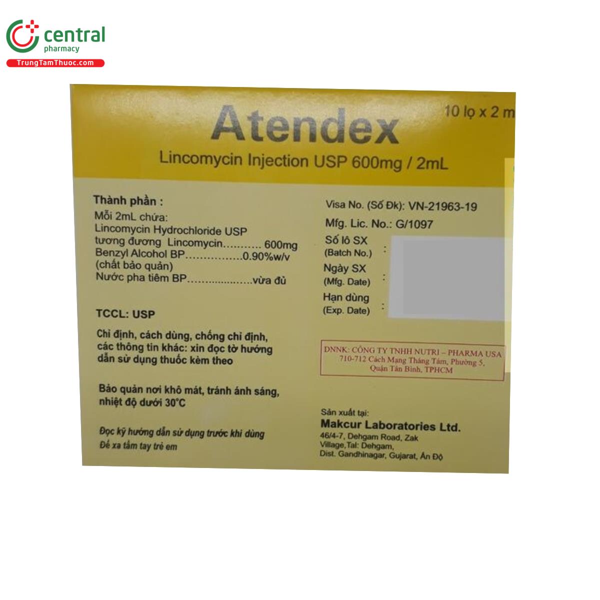 atendex 600mg 2ml 5 E1525